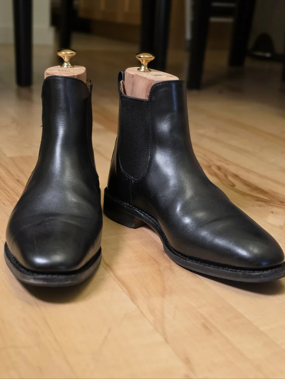 Allen Edmonds Liverpool Chelsea Boots Black Leather 7.5 EEE Wide USA w/ Box